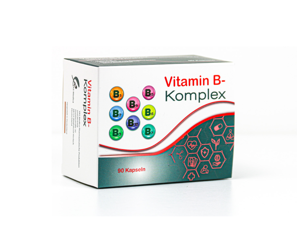 Vitamin B-Komplex, B-Vitamine, bioaktive B Vitamine, Bioaktive B-Vitamine, Reinsubstanzen, vitamine aus der Apotheke, YAS Medica, deutsche Vitamine, deutsche Nahrungsergänzung, B-Vitamine für gesunde Nerven, B Vitamin hochdosiert und bioaktiv mit allen B Vitaminen. Vitamin B1, Vitamin B2, Vitamin B3, Vitamin B5, Vitamin B6, Biotin, Folsäure, Vitamin B12