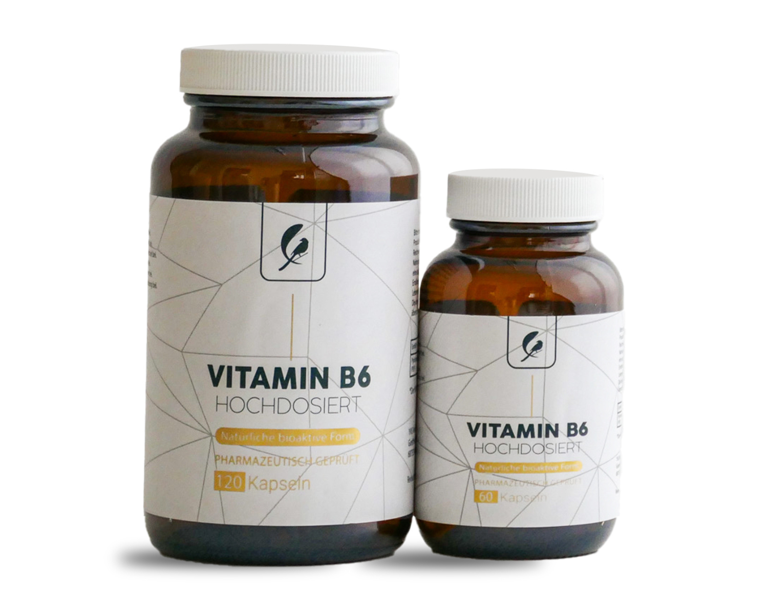 Vitamin B6 hochdosiert und bioaktiv in veganen Kapseln. vegane Nahrungsergänzungsmittel aus Reinsubstanzen, ohne Zusätze, ohne Rieselhilfen, laktose und Glutenfrei. Vitamin B6 Bioaktiv als  Pyridoxalphosphat (PLP), hochdosiert mit 25mg in jeder Kapsel. Vitamin B6 für das Immunsystem, Vitamin B6 für die Psyche, Vitamin B6 für gesunde Nerven, Vitamin B6 für die Bildung von Neurotransmitter und zur Förderung der psychischen Gesundheit