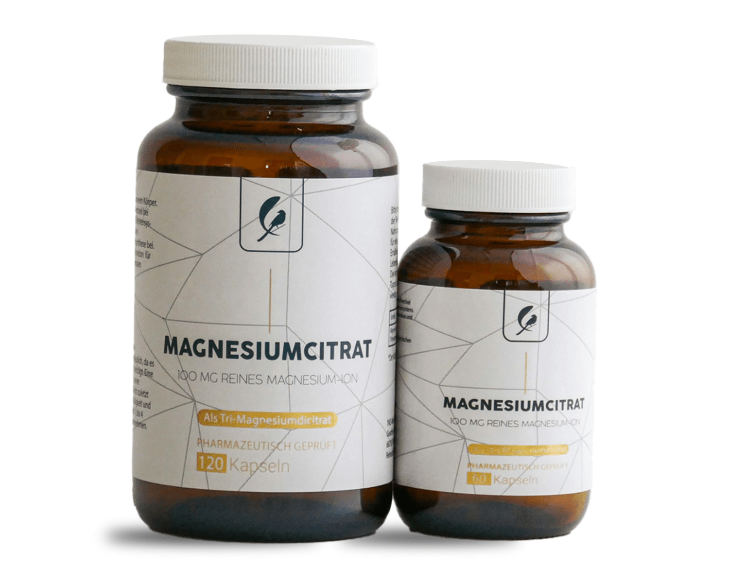 Magnesiumcitrat Kapseln mit 100mg reinem Magnesium für Muskeln, Gelenke, Knochenbildung und der allgemeinen Gesundheit. Magnesium vor allem in Form von Magnesiumcitrat ist wichtig für das Immunsystem und Nervensystem. Magnesiumcitrat kapseln gibt es in 2 Packungsgrößen 60 und 120 vegane Kapseln.  vegan, pflanzlich, bio, organisch und aus pharmazeutischer Produktion